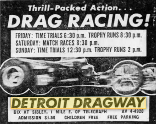 Detroit Dragway - 1960 Ad (newer photo)